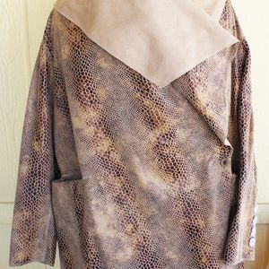 Rachel Zoe  Suede Tan Animal Print Jacket 2X